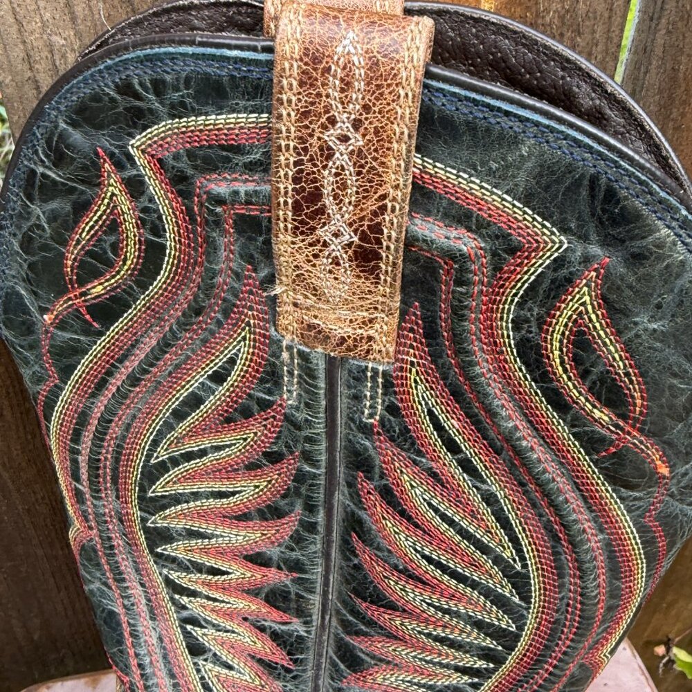 Ariat Mens Leather Cowboy Work Boots 12 Square Toe Western Rancher ATS 10016280 - Picture 4 of 16